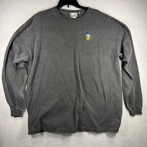 Disney Walt Disney Donald Duck Embroidered Long Sleeve T Shirt Mens XL Gray